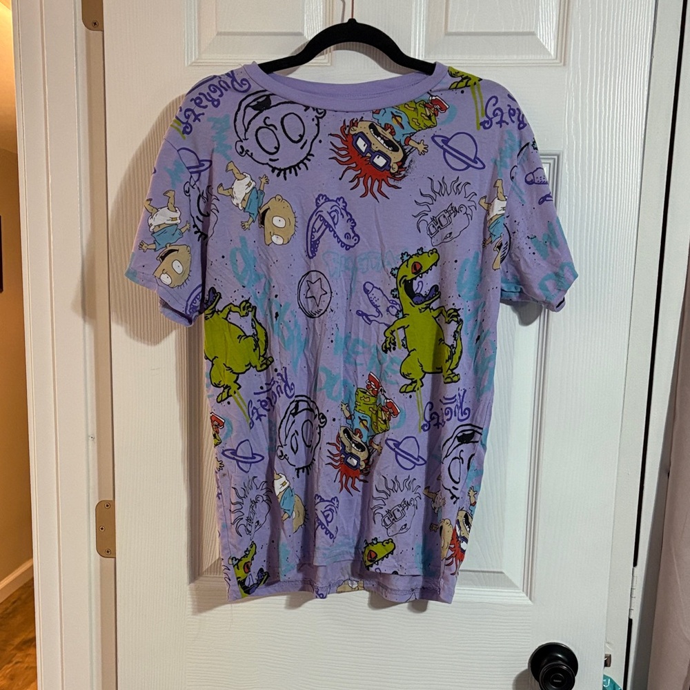 Rugrats Graphic Cartoon Print Women's Tee - Purple XL